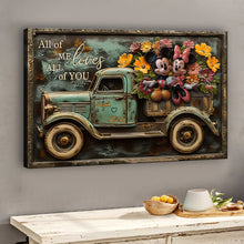 Load image into Gallery viewer, Personalized Mickey Mouse Canvas Print Custom Name Gift for Couples