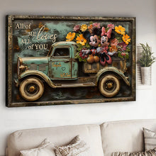 Load image into Gallery viewer, Personalized Mickey Mouse Canvas Print Custom Name Gift for Couples