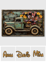 Load image into Gallery viewer, Personalized Mickey Mouse Canvas Print Custom Name Gift for Couples