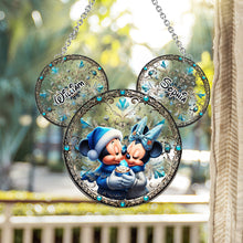 Load image into Gallery viewer, Personalized Mouse Couple Window Hanging Suncatcher Gift