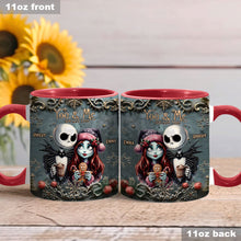 Load image into Gallery viewer, Personalized Nightmare Couple Accent Mug Custom Names Christmas Halloween Gift