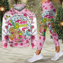 Load image into Gallery viewer, Personalized Pink Christmas Hoodie and Leggings Set Gift for Kids