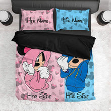 Load image into Gallery viewer, Personalized Mouse Bedding Set with Custom Names for Couples