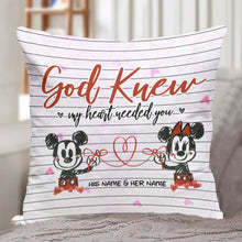 Load image into Gallery viewer, Personalized Couple Throw Pillow God Knew Design Custom Names Gift