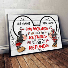 Load image into Gallery viewer, Personalized Mickey Mouse Canvas Print Unique Couple Gift