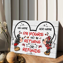 Load image into Gallery viewer, Personalized Mickey Mouse Canvas Print Unique Couple Gift