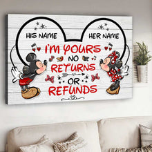 Load image into Gallery viewer, Personalized Mickey Mouse Canvas Print Unique Couple Gift