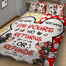 Load image into Gallery viewer, Personalized Mickey Mouse Quilt Set Custom Names Couple Gift