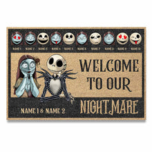 Load image into Gallery viewer, Personalized Coir Doormat Welcome to Our Nightmare Halloween Gift