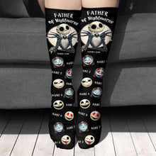 Load image into Gallery viewer, Personalized Nightmare Socks for Dad Custom Names Father's Day Gift