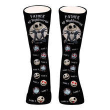 Load image into Gallery viewer, Personalized Nightmare Socks for Dad Custom Names Father's Day Gift