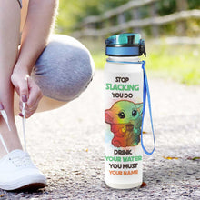 Load image into Gallery viewer, Personalized Water Tracker Bottle with Infuser Custom Name Gift for Kids
