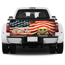 Load image into Gallery viewer, American Flag May The 4th Be With You Truck Tailgate Decal