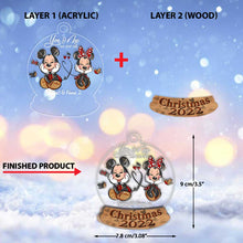 Load image into Gallery viewer, Personalized Christmas Mouse Ears Ornament with Names for Couples
