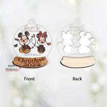 Load image into Gallery viewer, Personalized Christmas Mouse Ears Ornament with Names for Couples