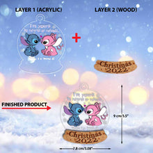Load image into Gallery viewer, Personalized Christmas Ohana Layers Mix Ornament for Couples
