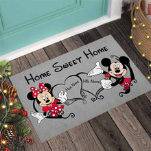Load image into Gallery viewer, Personalized Mickey and Minnie Mouse Doormat Custom Names Home Sweet Home Gift for Couples