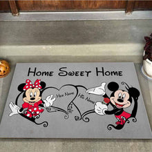 Load image into Gallery viewer, Personalized Mickey and Minnie Mouse Doormat Custom Names Home Sweet Home Gift for Couples