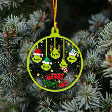 Load image into Gallery viewer, Personalized Merry Grinchmas Christmas Ornament Custom Names Gift