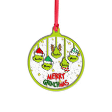 Load image into Gallery viewer, Personalized Merry Grinchmas Christmas Ornament Custom Names Gift