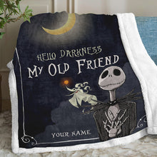 Load image into Gallery viewer, Personalized Hello Darkness Blanket Custom Name Gift for Halloween