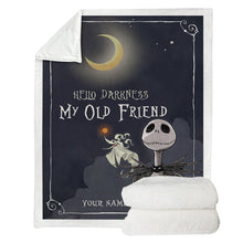 Load image into Gallery viewer, Personalized Hello Darkness Blanket Custom Name Gift for Halloween