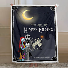 Load image into Gallery viewer, Personalized Nightmare Before Christmas Blanket Custom Name Gift for Couple
