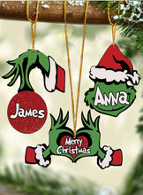 Load image into Gallery viewer, Personalized Grinch Merry Christmas Ornament Gift for Kids