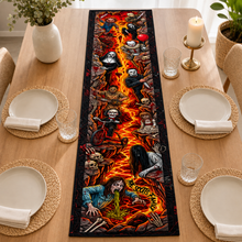 Load image into Gallery viewer, Personalized Halloween Quilt Table Runner Creepy Decor for Spooky Parties
