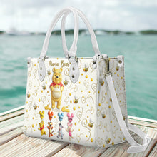 Load image into Gallery viewer, Personalized Leather Handbag with Mama Bear Design for Mom