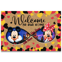 Load image into Gallery viewer, Personalized Disney Couple Doormat Custom Name Housewarming Gift