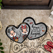 Load image into Gallery viewer, Personalized Mouse Shaped Doormat Custom Couple Gift for Home