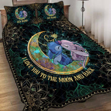Load image into Gallery viewer, Personalized I Love You To The Moon And Back Quilt Set - Unique Couple Gift
