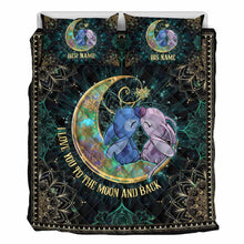 Load image into Gallery viewer, Personalized I Love You To The Moon And Back Quilt Set - Unique Couple Gift