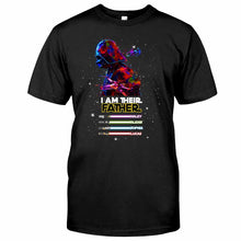 Load image into Gallery viewer, Personalized Darth Vader Lightsaber T-Shirt for Dad - Custom Star Wars Family Shirt