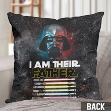 Load image into Gallery viewer, Personalized Star Wars Throw Pillow Custom Names Gift for Dad