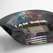Load image into Gallery viewer, Personalized Star Wars Throw Pillow Custom Names Gift for Dad