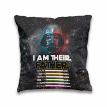 Load image into Gallery viewer, Personalized Star Wars Throw Pillow Custom Names Gift for Dad