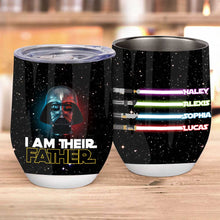 Load image into Gallery viewer, Personalized Star Wars Wine Tumbler Custom Name Gift for Dad