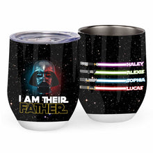 Load image into Gallery viewer, Personalized Star Wars Wine Tumbler Custom Name Gift for Dad