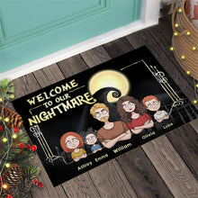Load image into Gallery viewer, Personalized Welcome To Our Nightmare Doormat Custom Family Gift