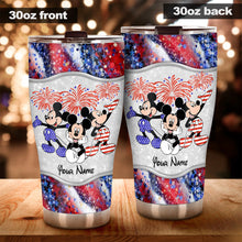Load image into Gallery viewer, Personalized 4th of July Tumbler with Mickey Mouse Design