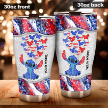 Load image into Gallery viewer, Personalized 4th of July Ohana Tumbler Custom Name Gift