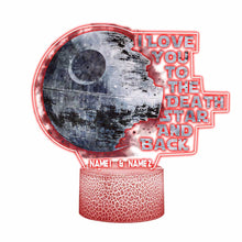 Load image into Gallery viewer, Personalized Death Star Plaque Light Base Custom Couple Gift