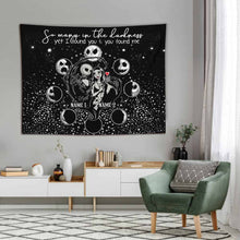 Load image into Gallery viewer, Personalized Horror Inspired Couple Wall Tapestry Custom Names Gift
