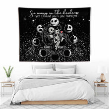 Load image into Gallery viewer, Personalized Horror Inspired Couple Wall Tapestry Custom Names Gift