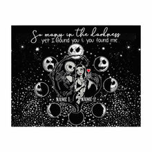 Load image into Gallery viewer, Personalized Horror Inspired Couple Wall Tapestry Custom Names Gift