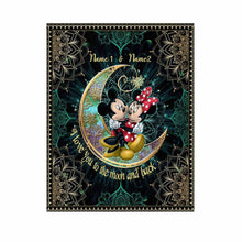 Load image into Gallery viewer, Personalized I Love You To The Moon And Back Wall Tapestry for Couples