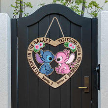 Load image into Gallery viewer, Personalized Heart-Shaped Wood Sign Custom Names Ohana Gift