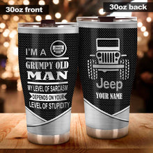 Load image into Gallery viewer, Personalized Grumpy Old Man Car Tumbler Custom Name Gift